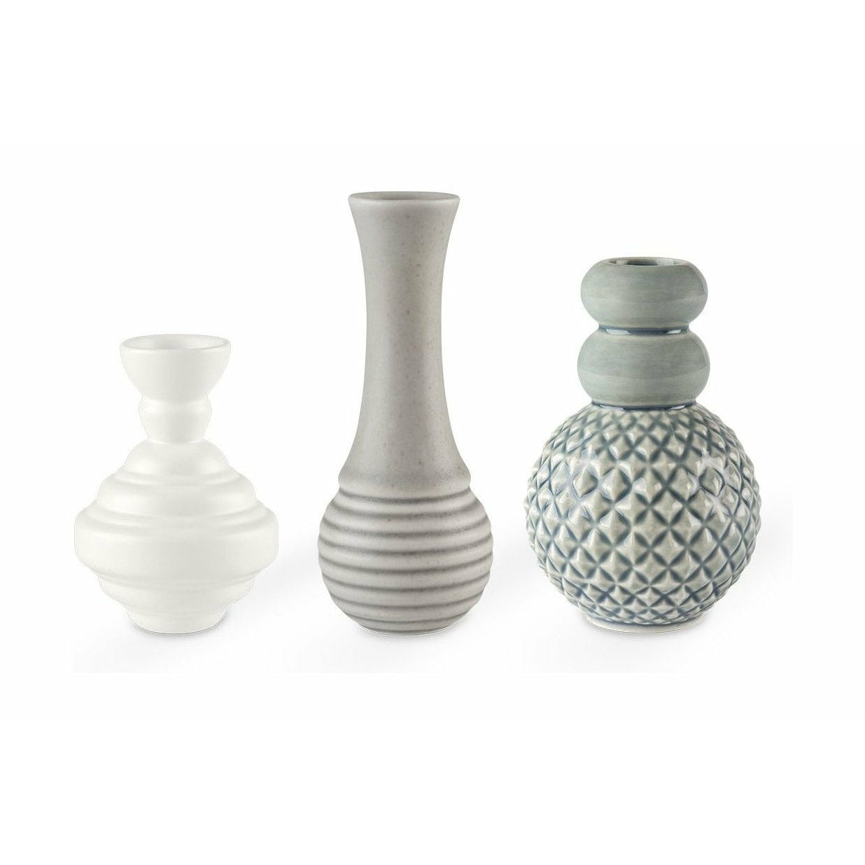 Dottir Samsurium Minibell Vase-Sæt, Blue/Grey