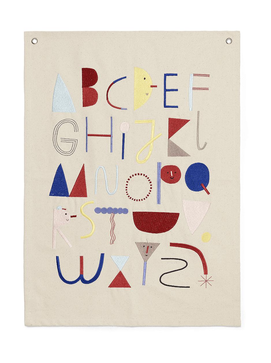 Ferm Living Alphabet Fabric Poster, Off-White