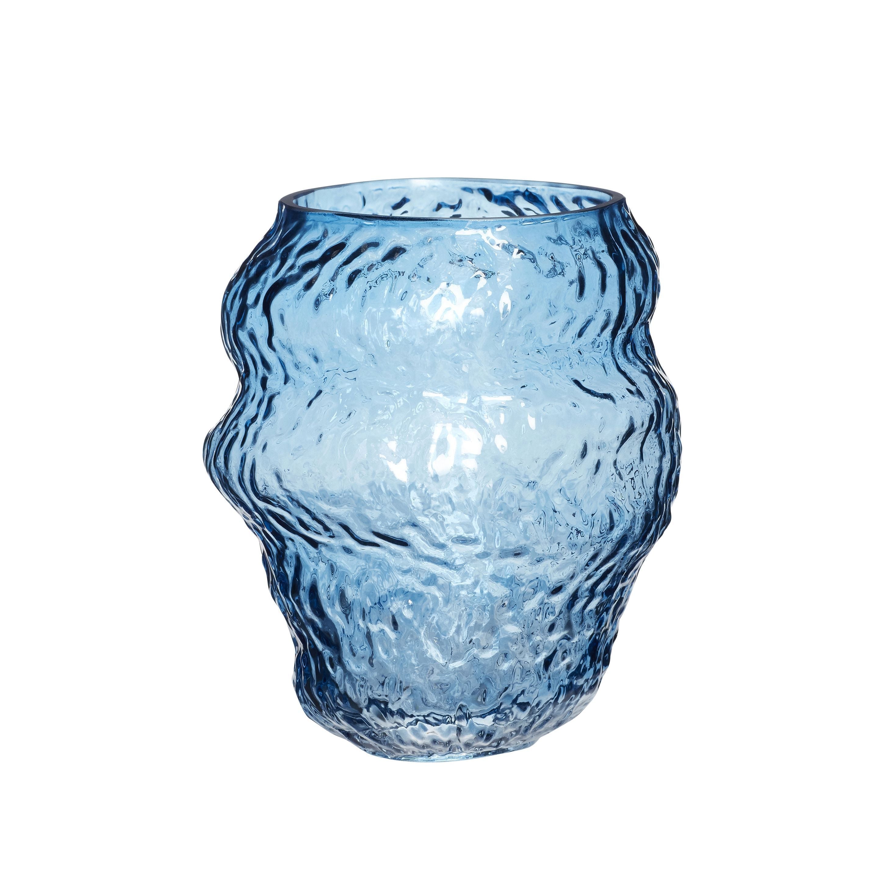 Hübsch Aurora Vase Glas Blå