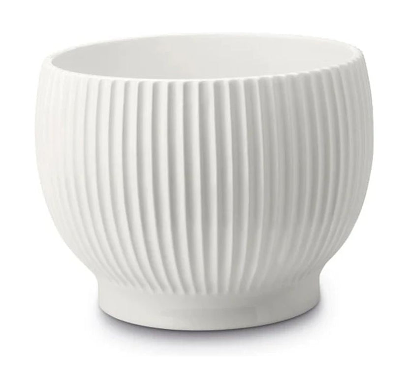 Knabstrup Keramik Urtepotteskjuler med Riller Ø 14,5 cm, Hvid
