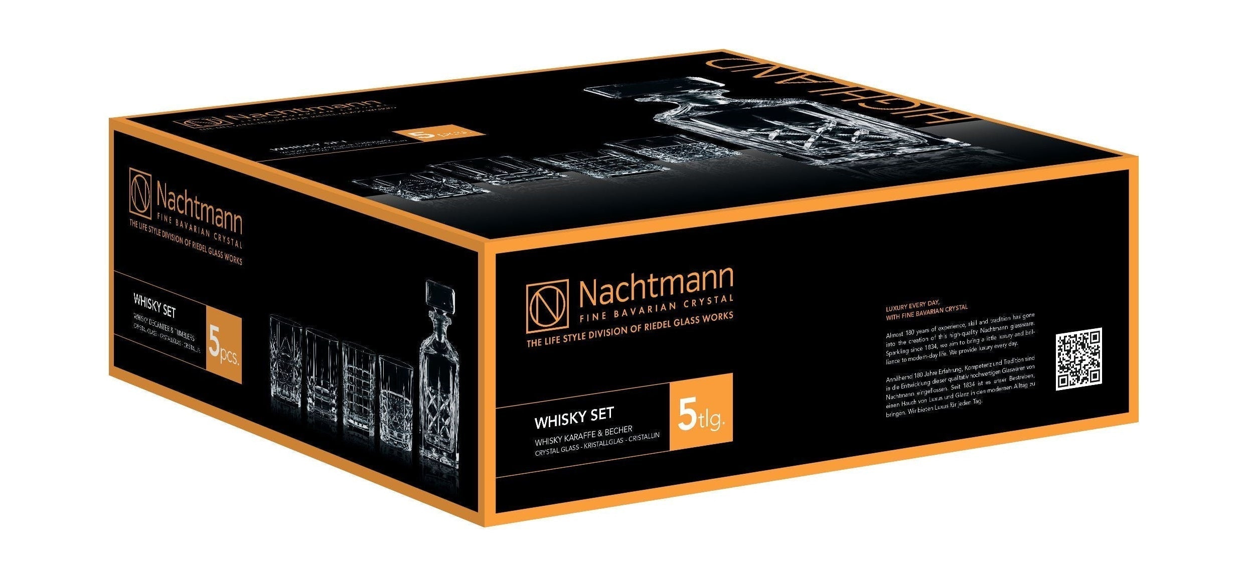 Nachtmann Highland Whisky Sæt, 1 Karaffel + 4 Glas
