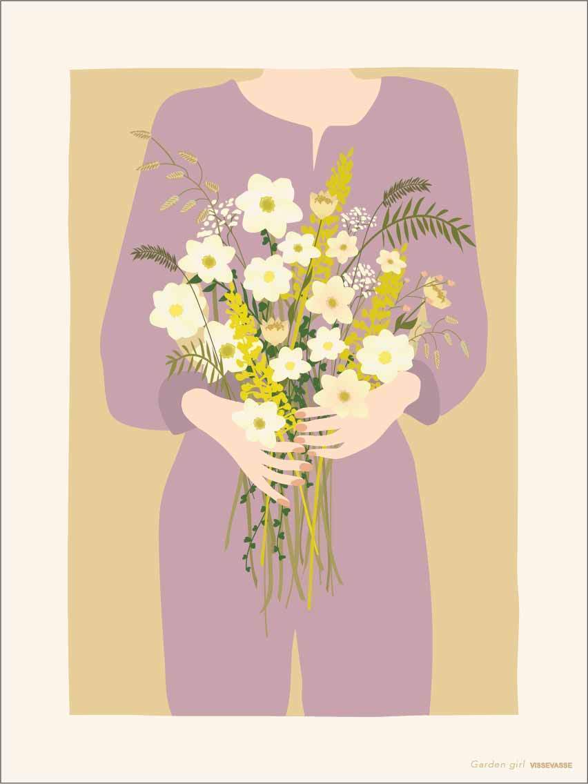 Vissevasse Garden Girl Plakat, 30X40 Cm