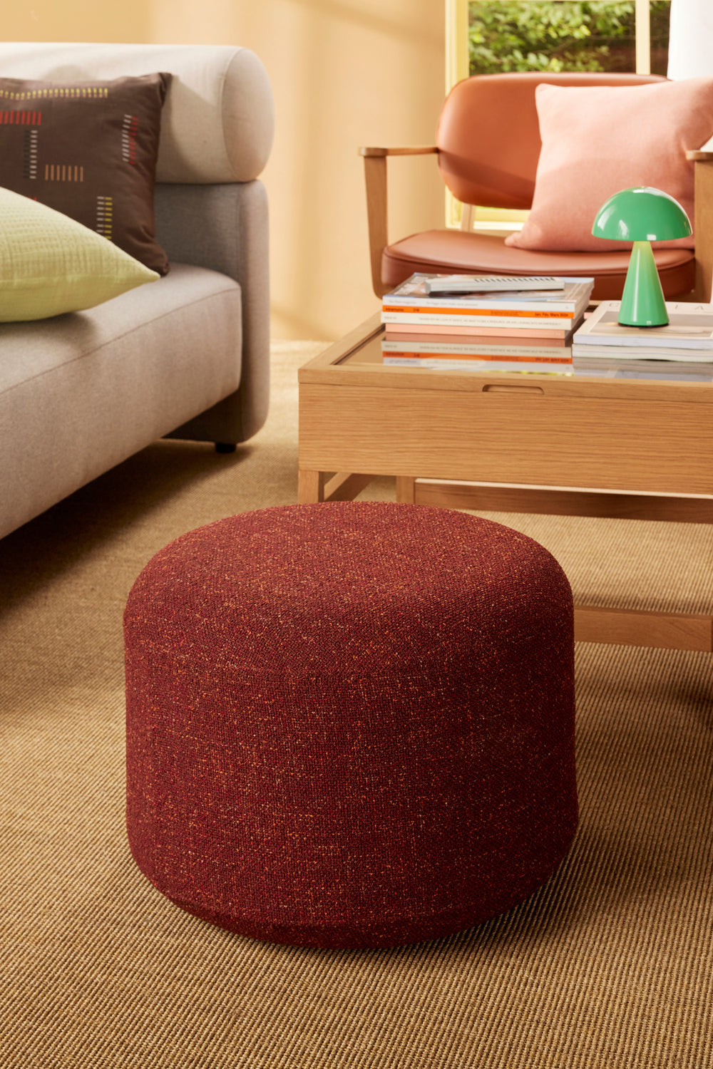 Hübsch Marshmellow Pouf Small, Punainen 