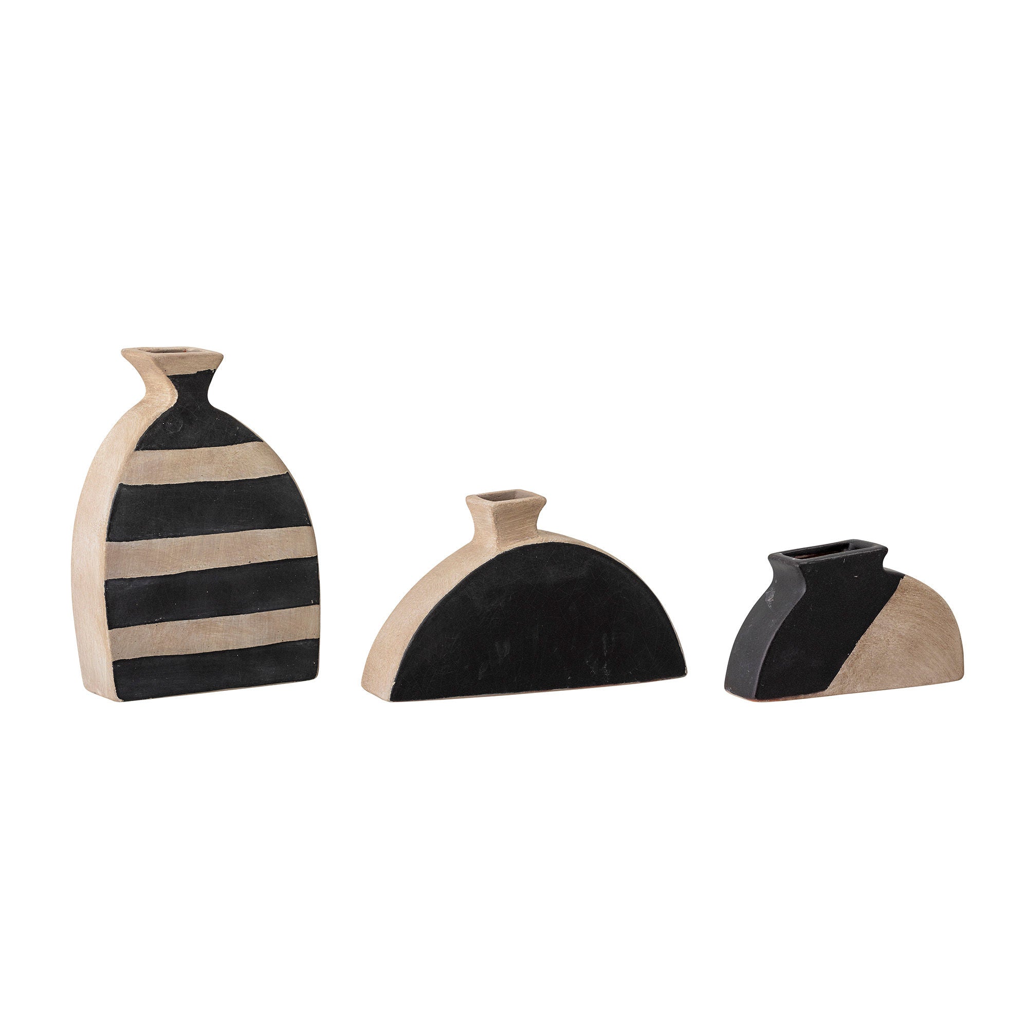 Bloomingville Nezha Deco Vase, Black, Terracotta
