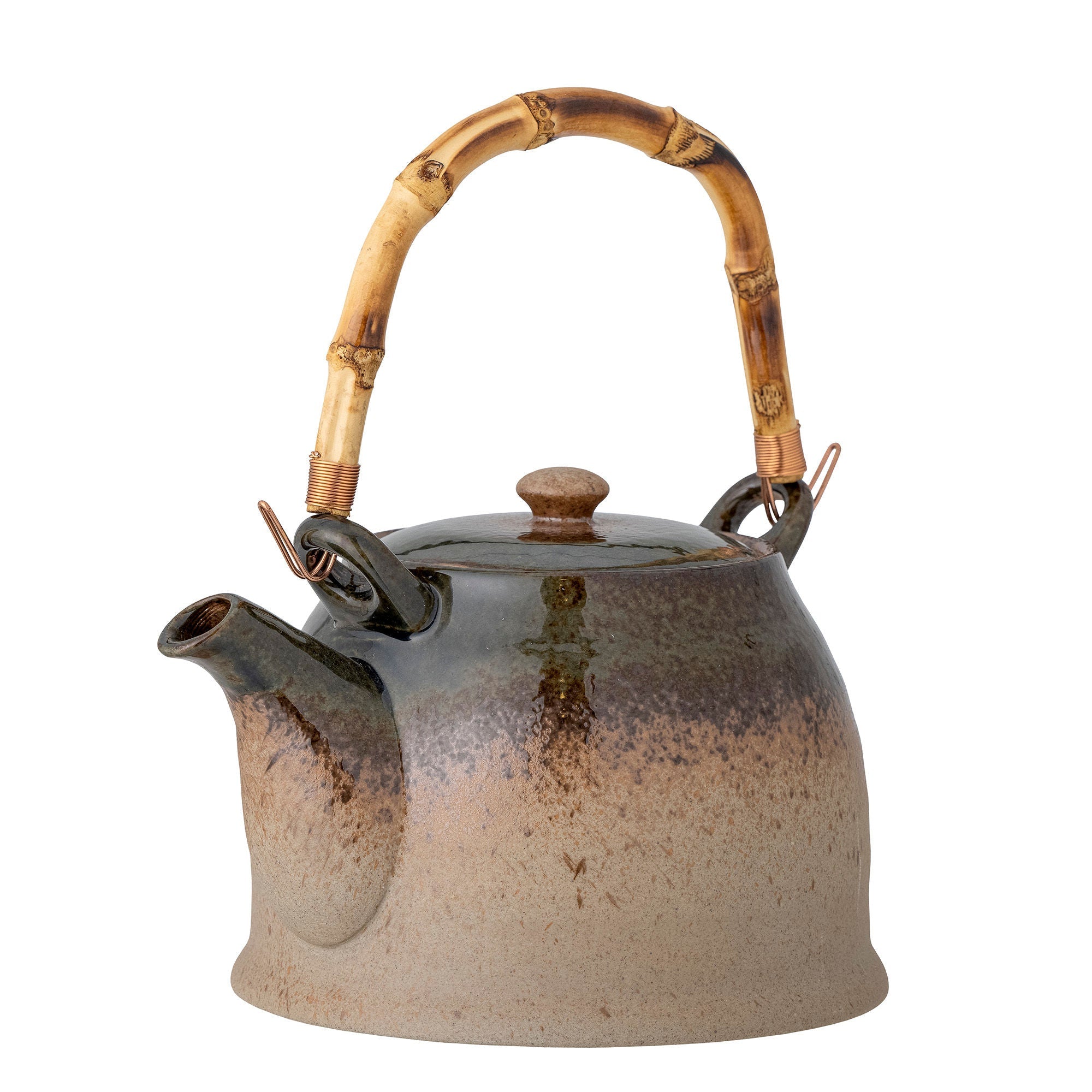 Bloomingville Aura Teapot w/Teastrainer, Green, Porcelain