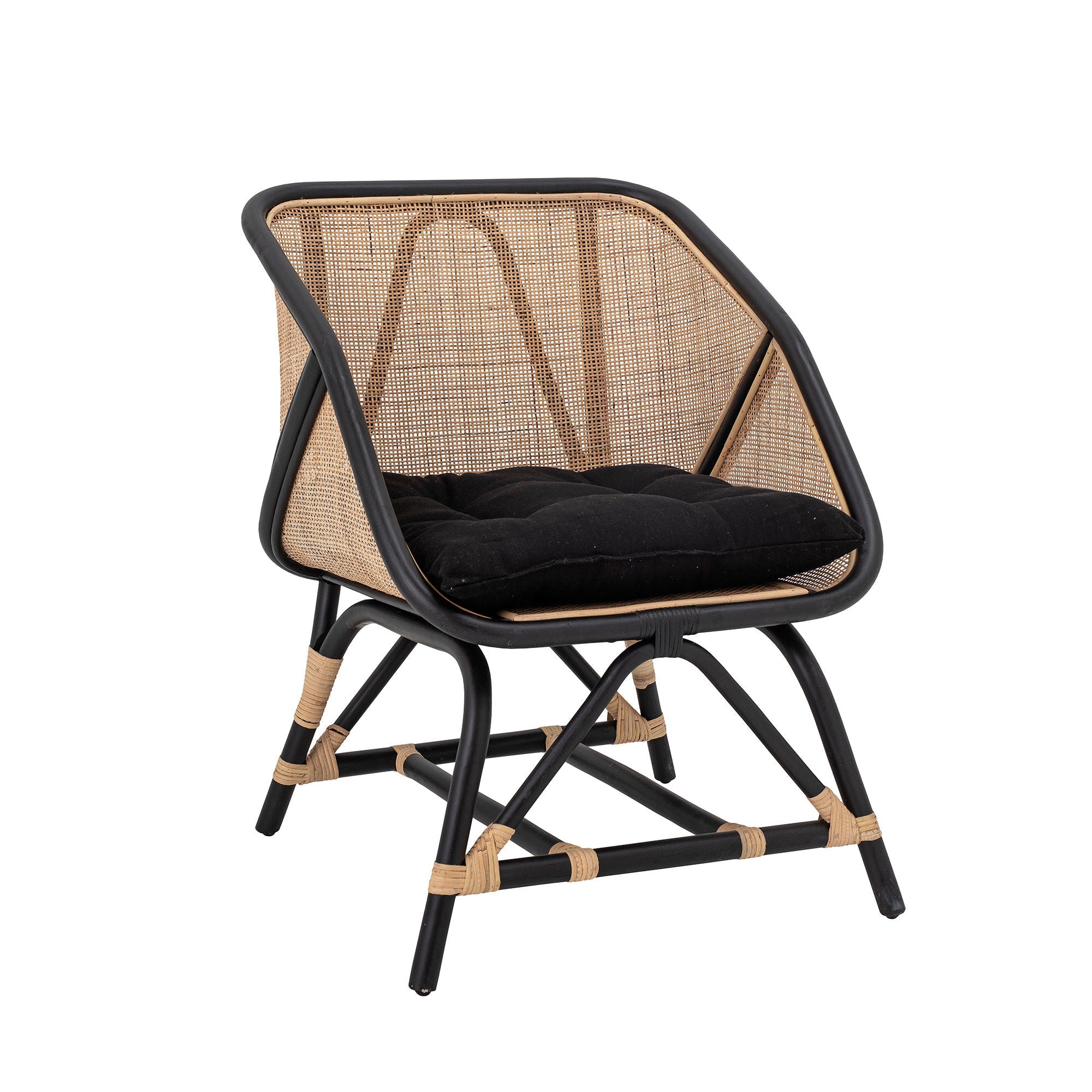 Bloomingville Loue Lounge Chair, Black, Rattan