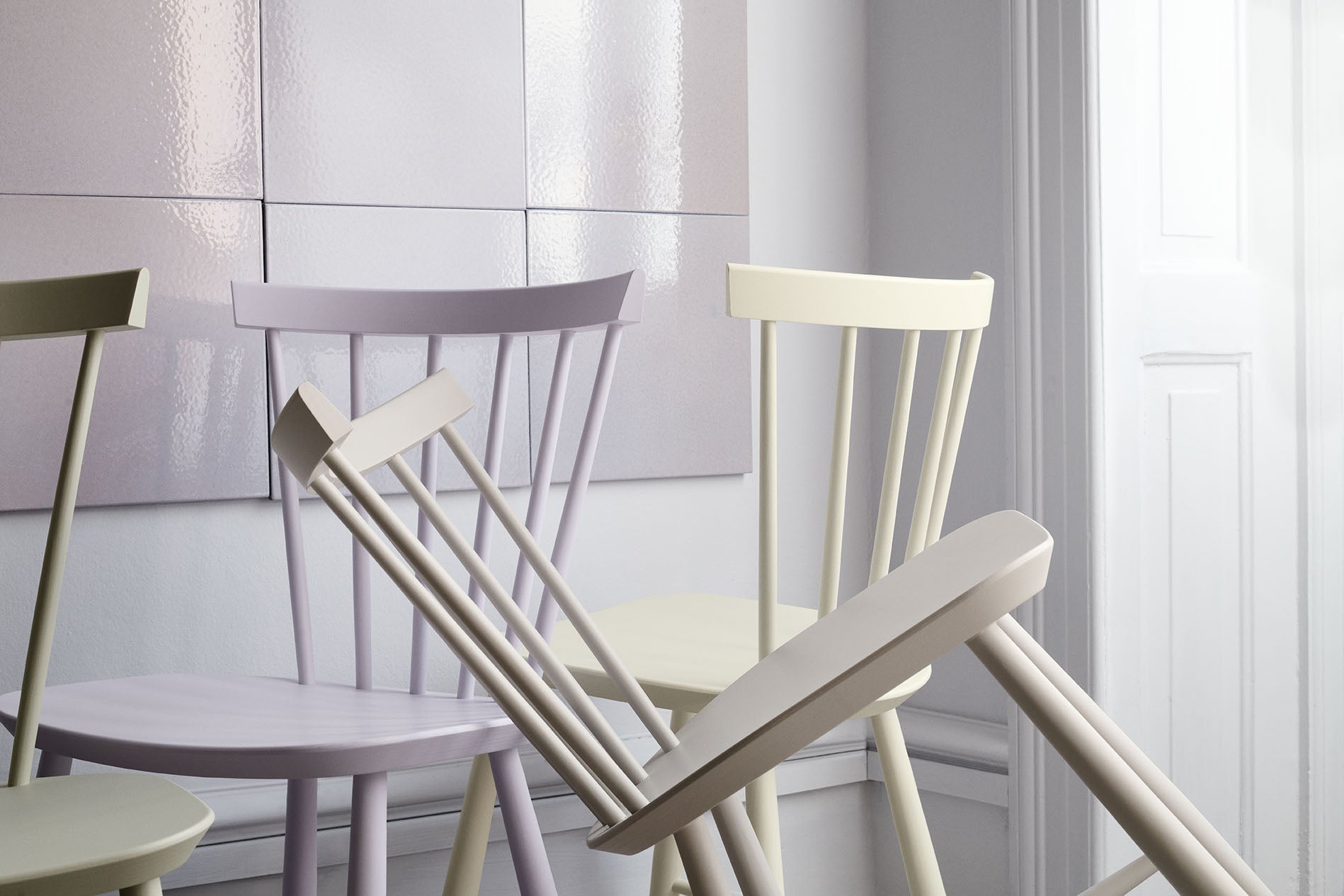 FDB Møbler Poul M. Volther J46 Chair Nordic Swan Ecolabel Beech, Violet Hair