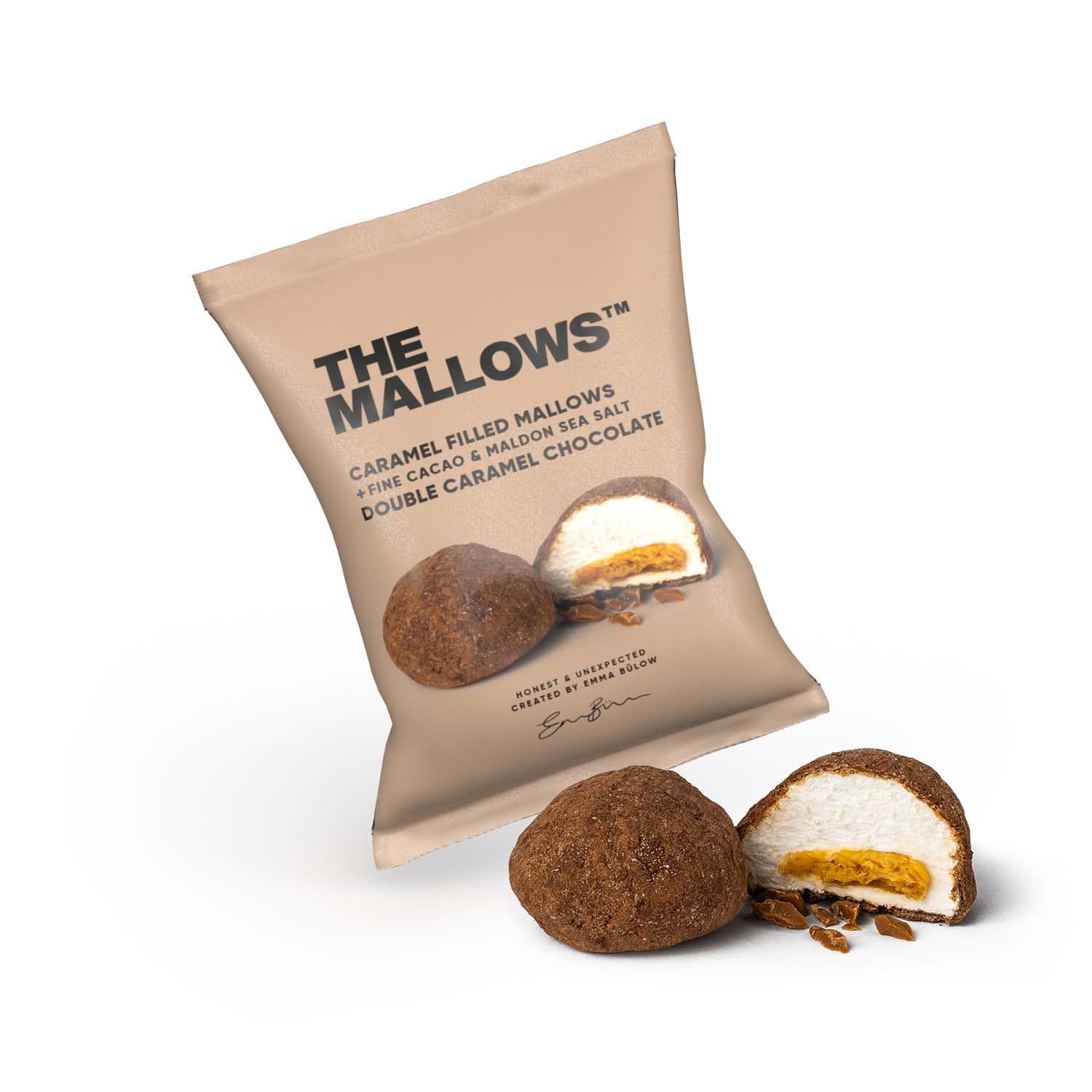 The Mallows Skumfiduser med Karamelfyld & Chokolade - Double Caramel Chocolate, 18g