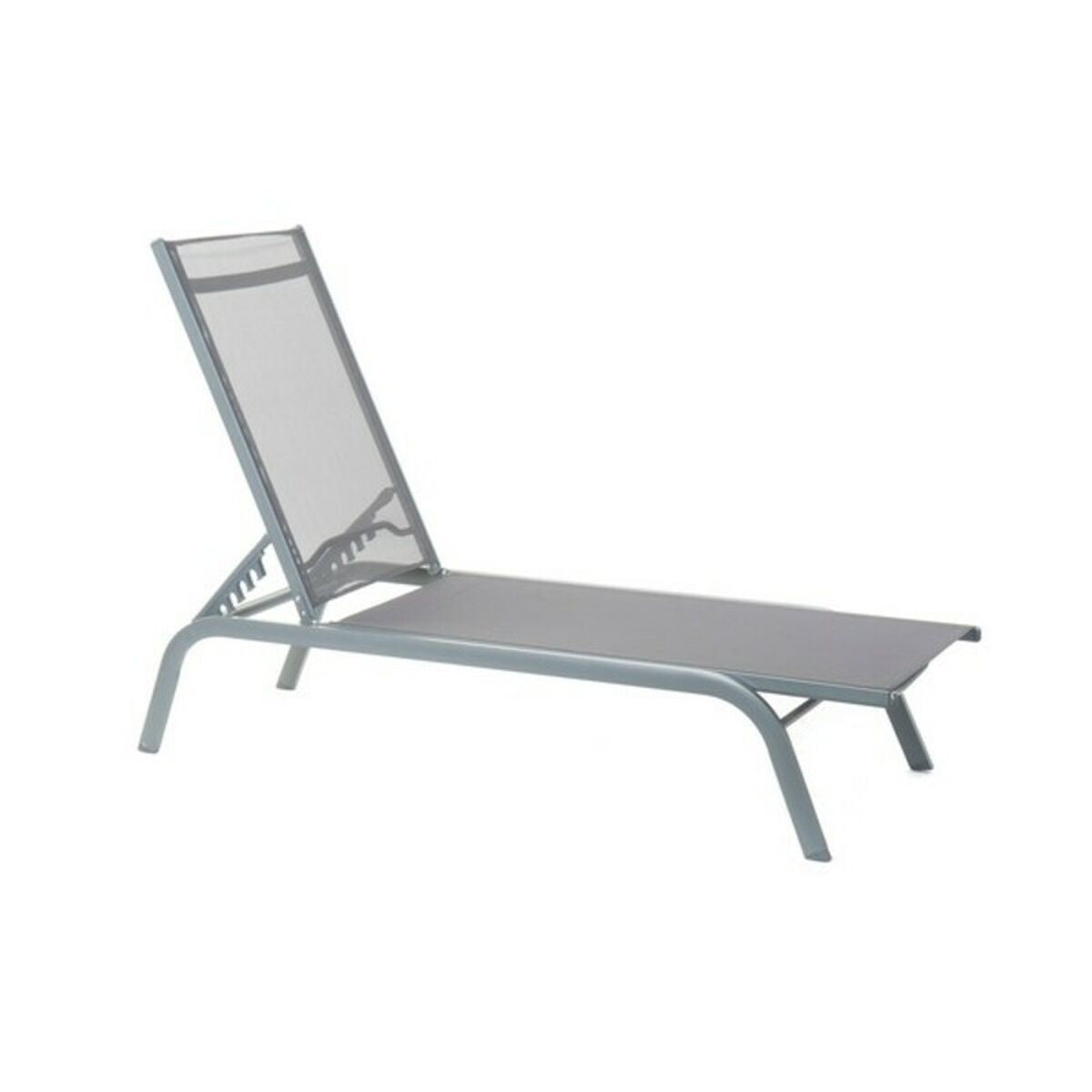 Sun-lounger DKD Home Decor reclining Dark Grey PVC Aluminium (191 x 58