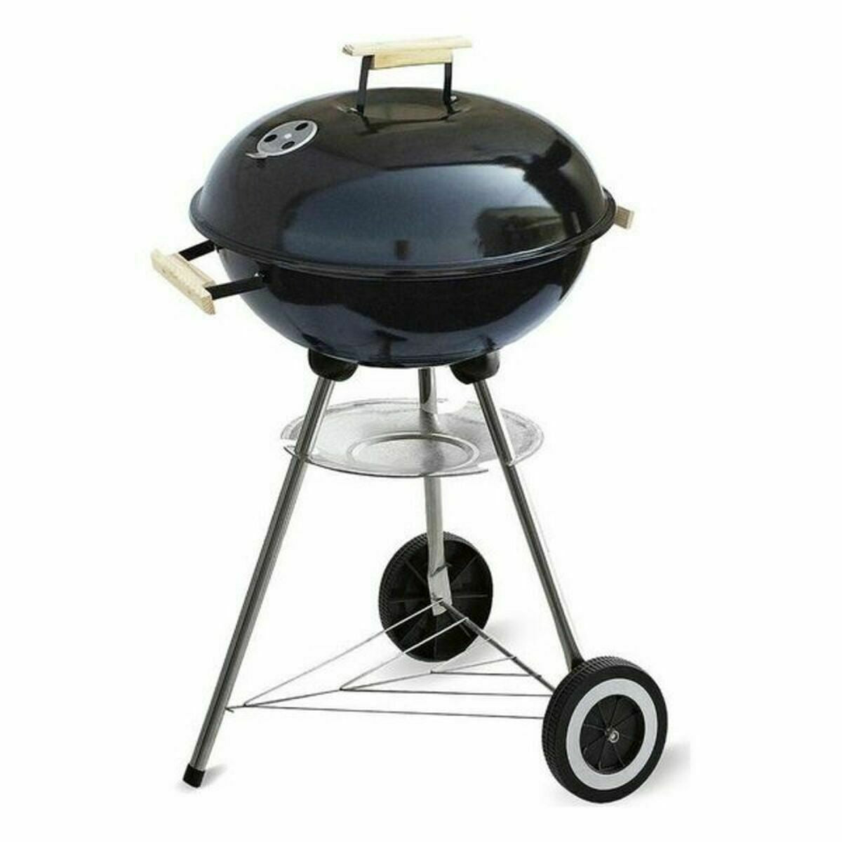 Coal Barbecue with Cover and Wheels Algon Black (Ø 45 cm) Enamelled