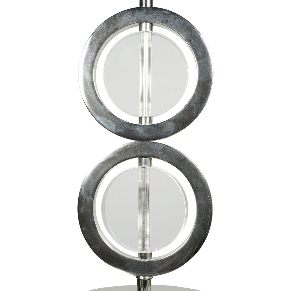 Authentic Models Art Déco Circle Lampe Double, Sølv