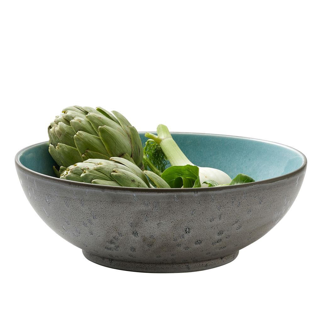BITZ Salatskål, 30 x 10cm, Grå/Lysblå