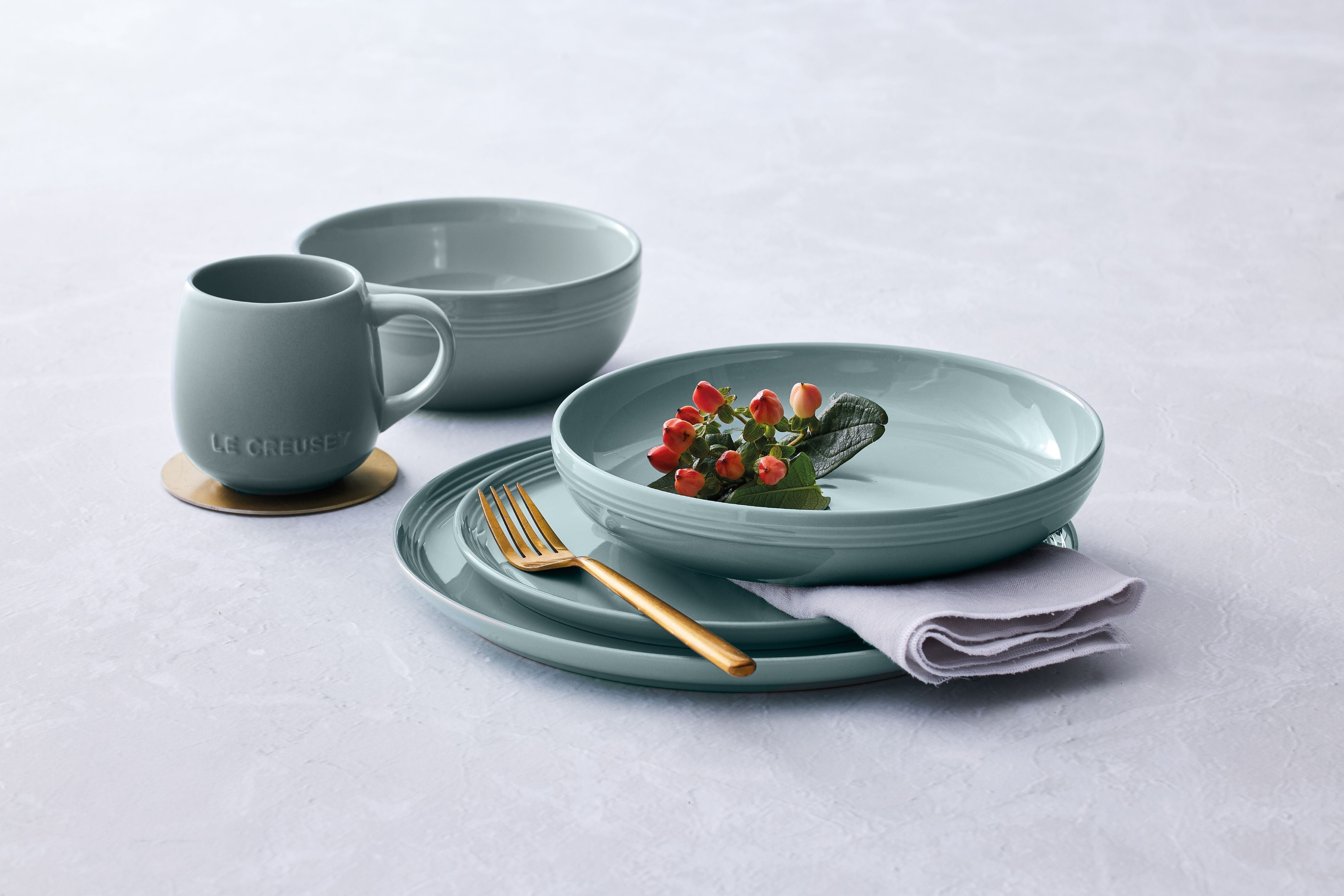 Le creuset coupe middagsplade, havsalt