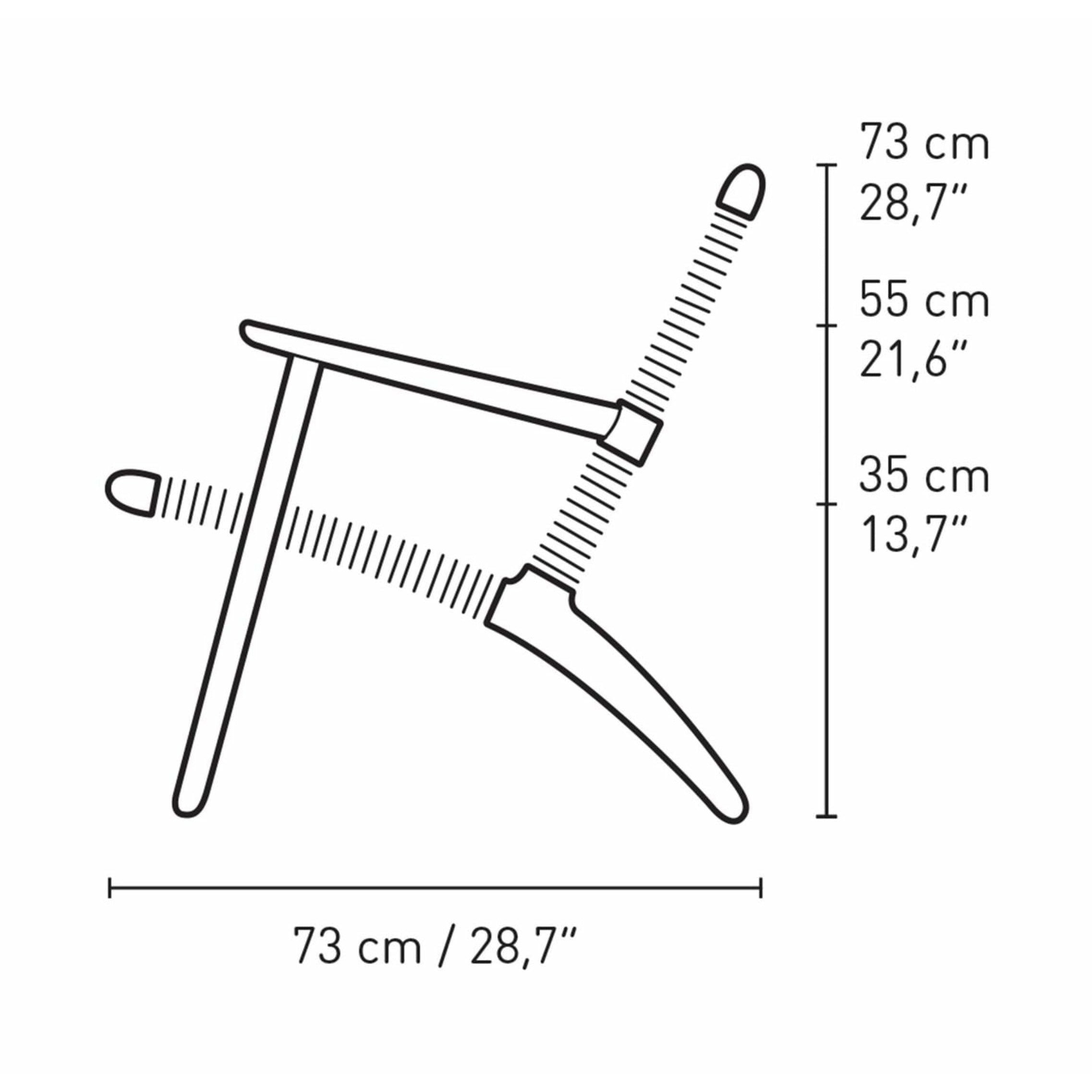 Carl Hansen CH25 Loungestol Eg, Falu Rød/Natur Flet - Særudgave