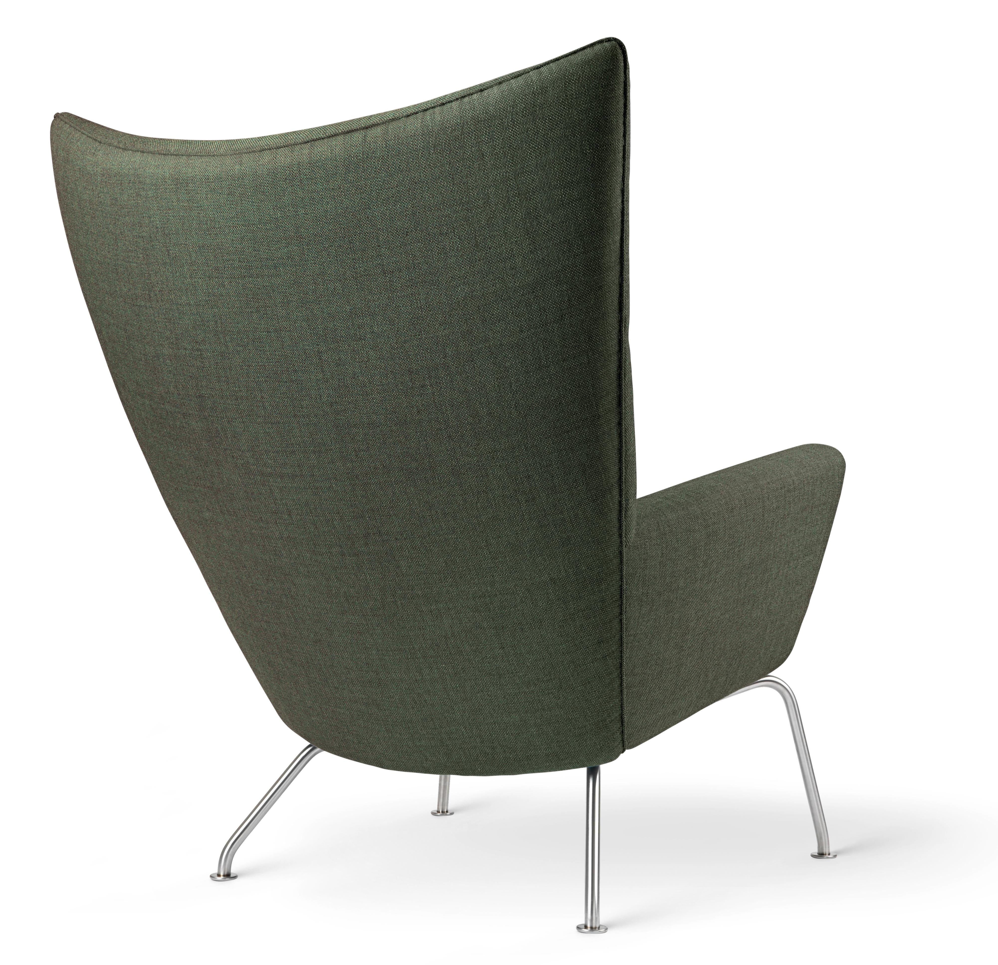 Carl Hansen CH445 Wing Chair Rustfrit Stål, Passion 3101