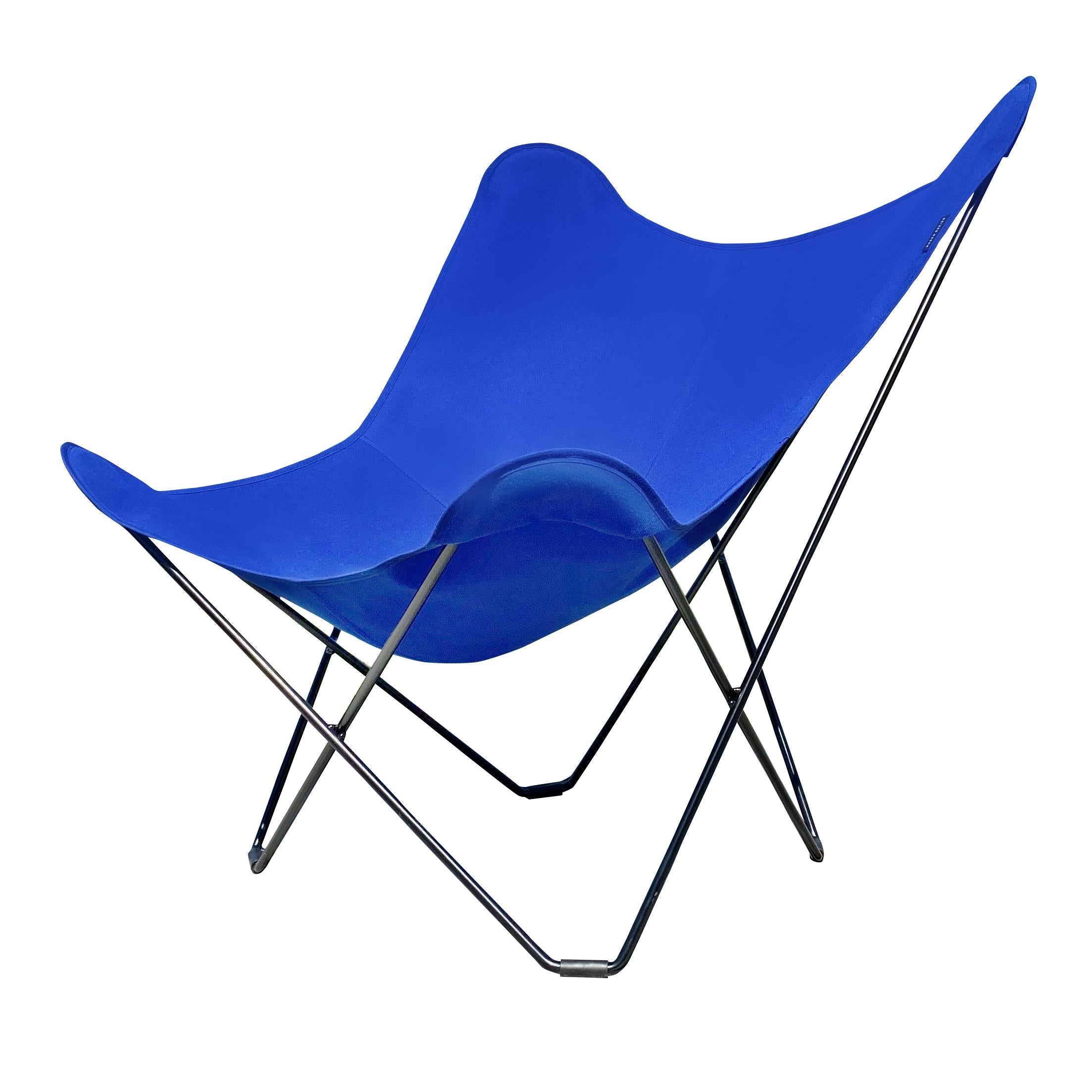 Cuero Sunshine Mariposa Butterfly Chair, Atlantic Blue/Black