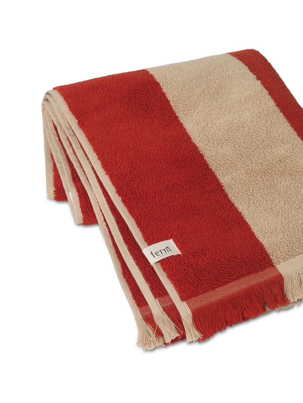 Ferm Living Alee Håndklæde 50x100 Cm, Light Kamel/Rød