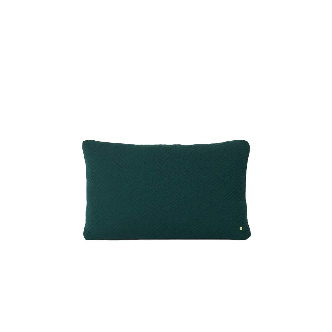 Ferm Living Quilt Pude XL Dark Green, 80 x 50 cm