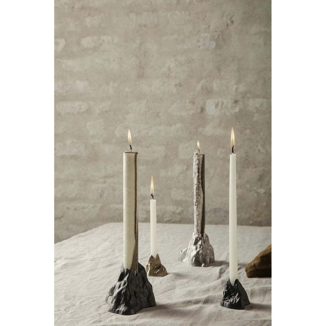 Ferm Living Stone Candle Holder Small, Grå Aluminium