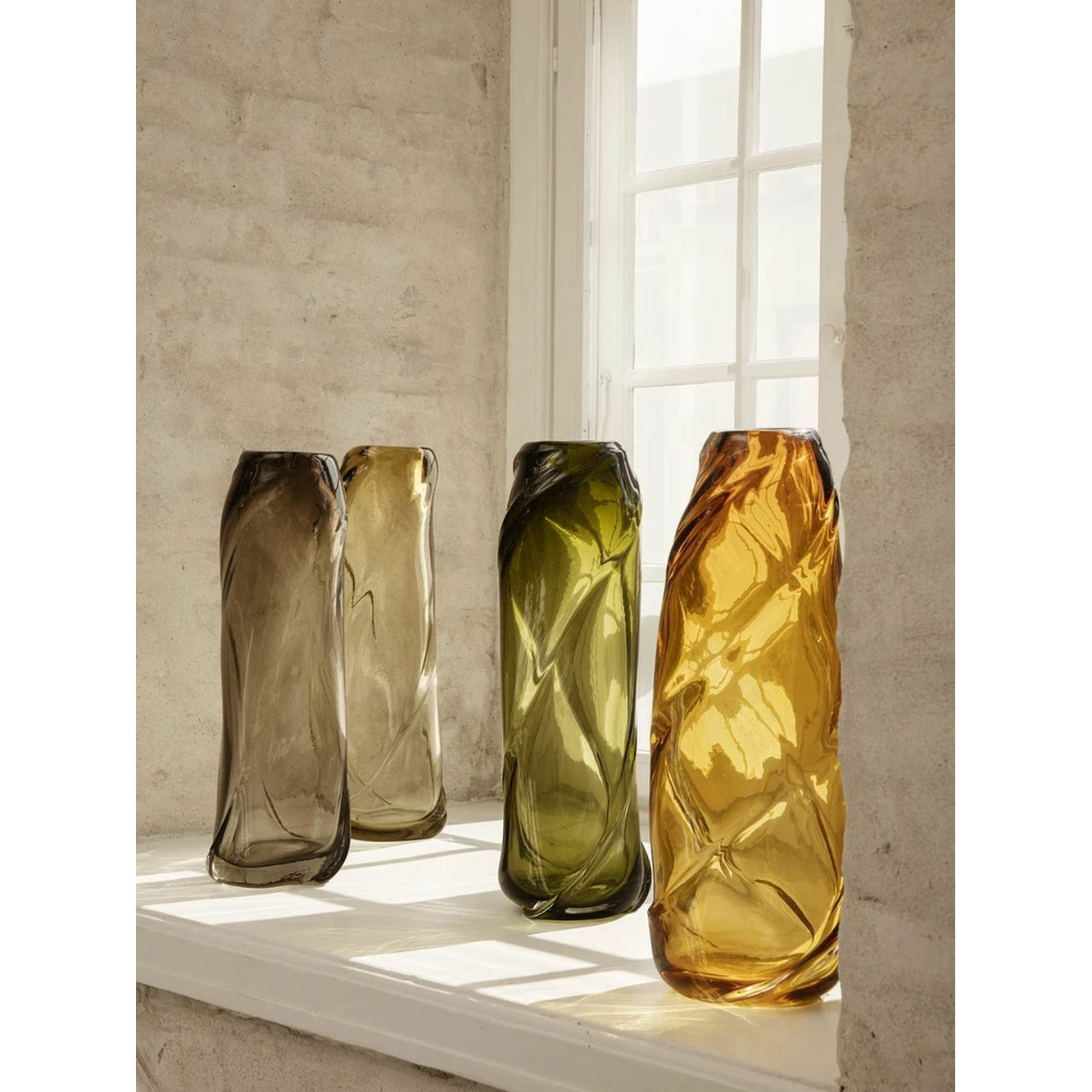 Ferm Living Water Swirl Vase Høj, Lysegul