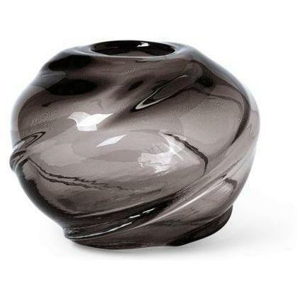 Ferm Living Water Swirl Vase Rund 21x16 Cm, Smoked Grey