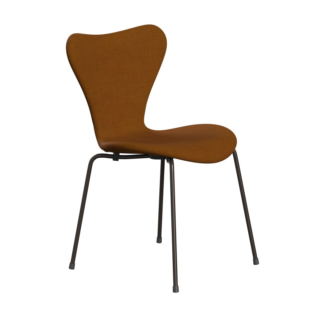 Fritz Hansen 3107 Stol Fuldpolstret, Brown Bronze/Canvas Mørk Beige