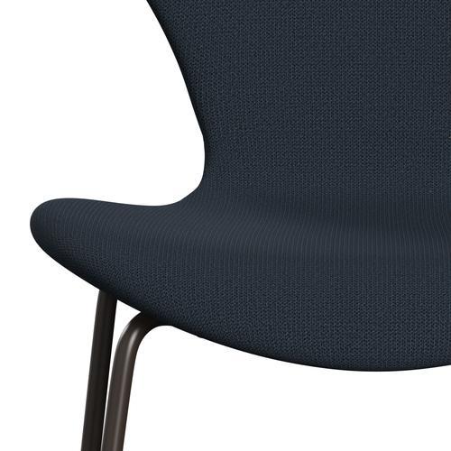 Fritz Hansen 3107 Stol Fuldpolstret, Brown Bronze/Capture Blå