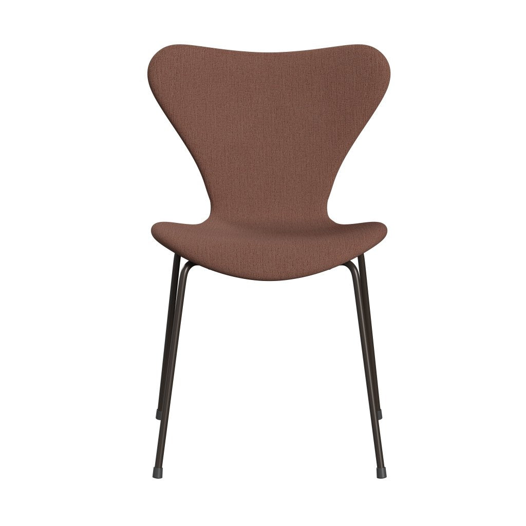 Fritz Hansen 3107 Stol Fuldpolstret, Brown Bronze/Christianshavn Beige/Orange