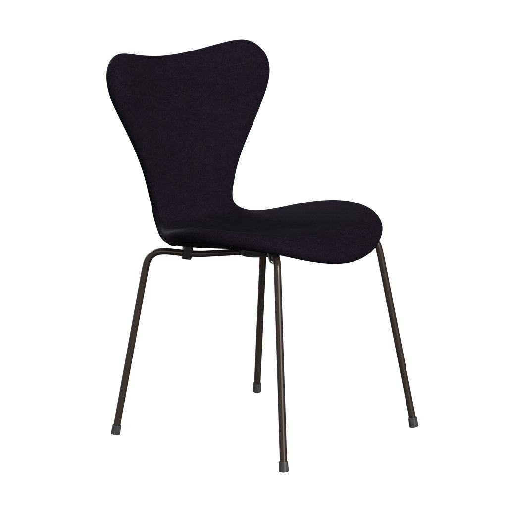 Fritz Hansen 3107 Stol Fuldpolstret, Brown Bronze/Comfort Lilla/Rød