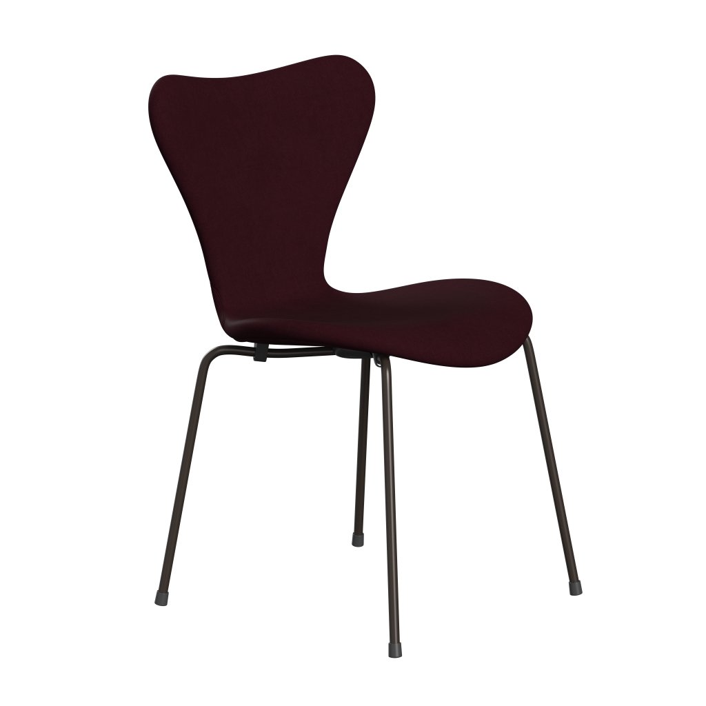 Fritz Hansen 3107 Stol Fuldpolstret, Brown Bronze/Comfort Lilla/Mørkerød