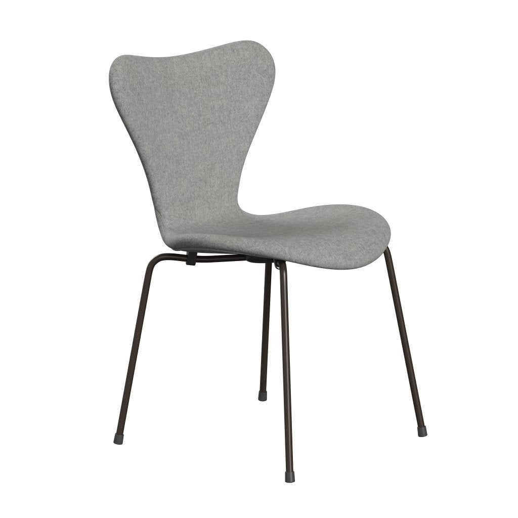 Fritz Hansen 3107 Stol Fuldpolstret, Brown Bronze/Divina Melange Lys Grå