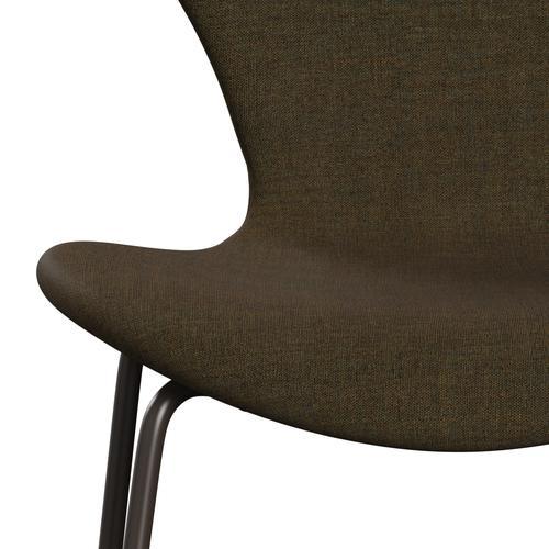 Fritz Hansen 3107 Stol Fuldpolstret, Brown Bronze/Remix Winter Green