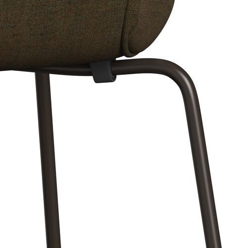 Fritz Hansen 3107 Stol Fuldpolstret, Brown Bronze/Remix Winter Green