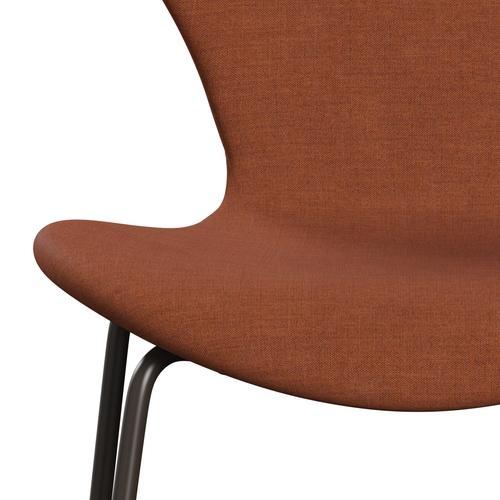 Fritz Hansen 3107 Stol Fuldpolstret, Brown Bronze/Remix Støvet Orange