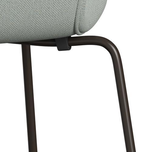 Fritz Hansen 3107 Stol Fuldpolstret, Brown Bronze/Sunniva 2 Mintgrøn