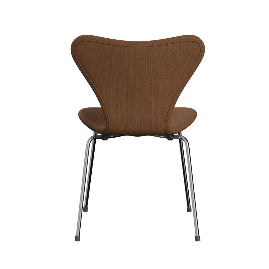 Fritz Hansen 3107 Stol Fuldpolstret, Forkromet Stål/Canvas Varm Sand