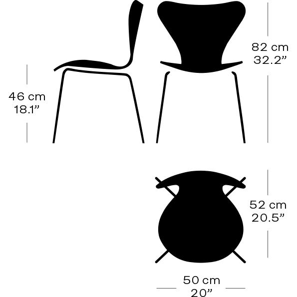 Fritz Hansen 3107 Stol Fuldpolstret, Forkromet Stål/Capture Koral