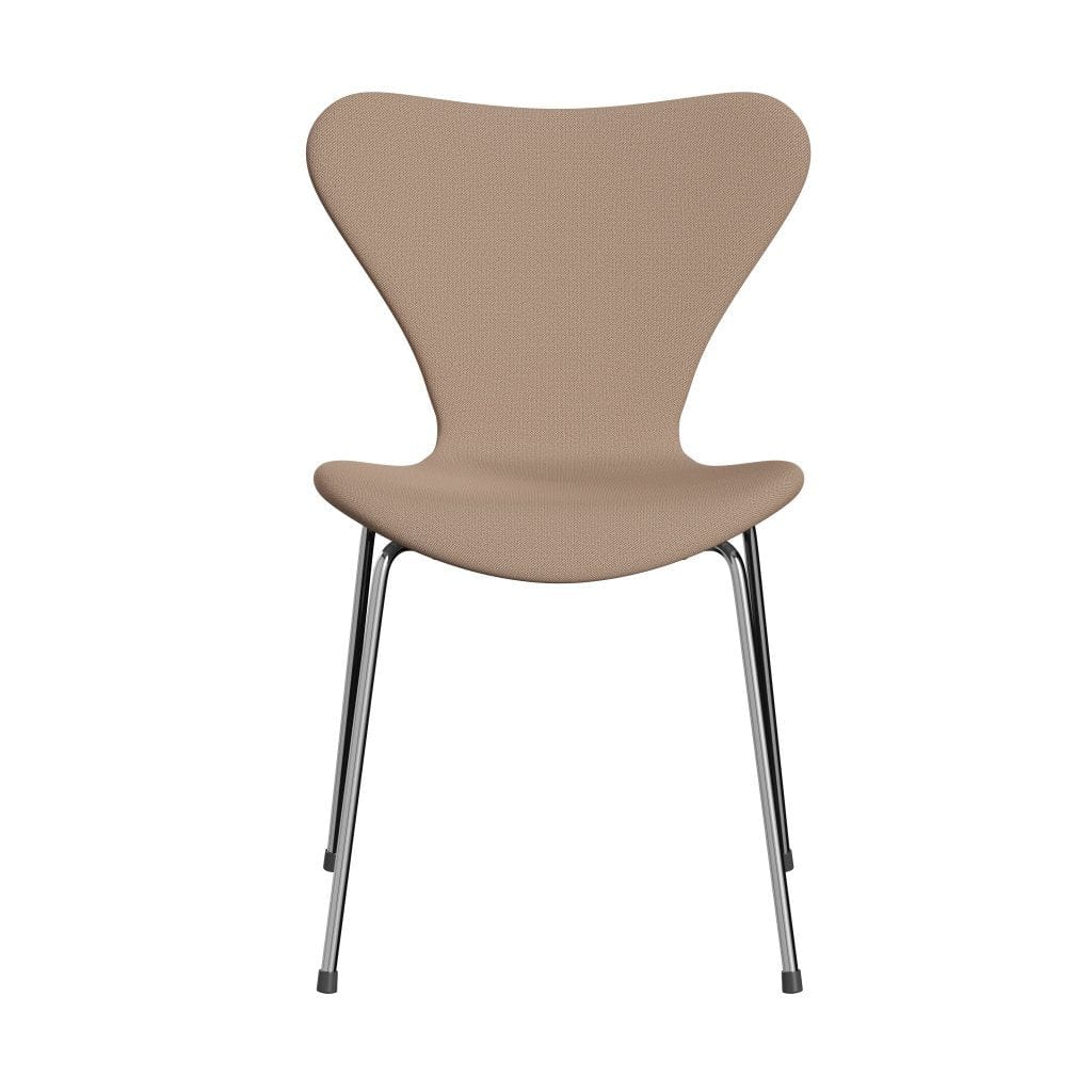 Fritz Hansen 3107 Stol Fuldpolstret, Forkromet Stål/Capture Pink Sand