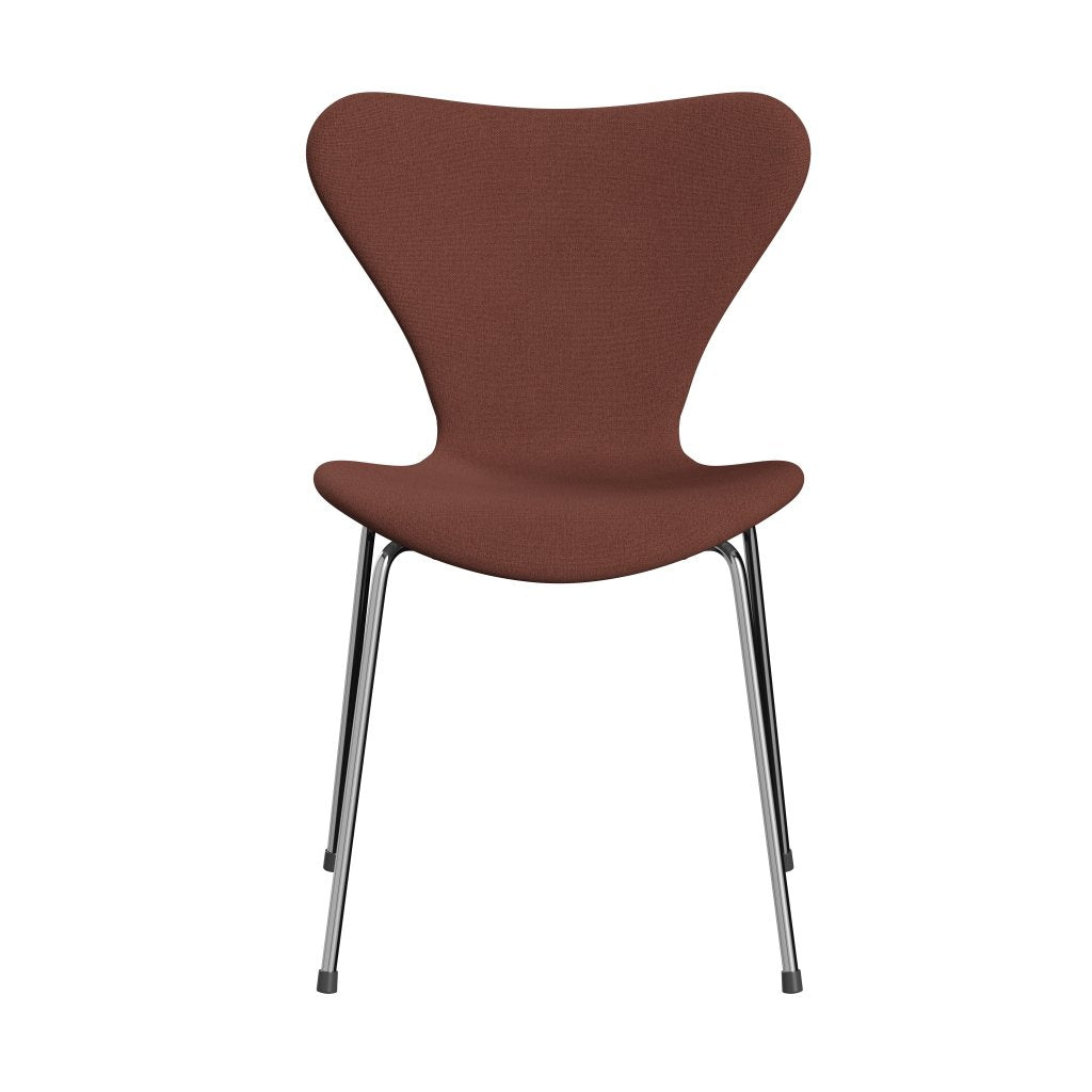 Fritz Hansen 3107 Stol Fuldpolstret, Forkromet Stål/Christianshavn Orange