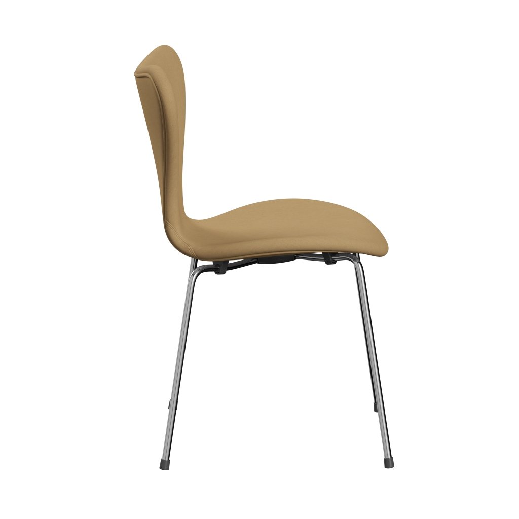 Fritz Hansen 3107 Stol Fuldpolstret, Forkromet Stål/Comfort Beige (C00280)