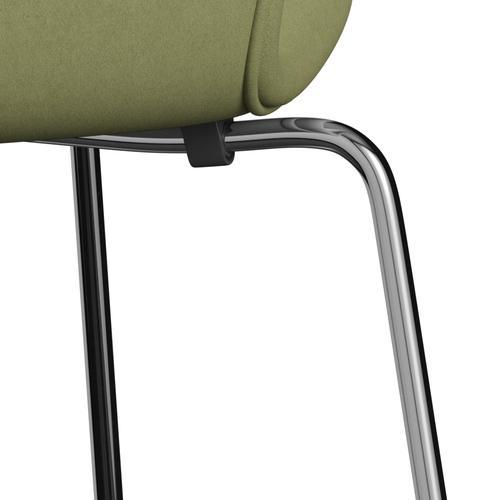 Fritz Hansen 3107 Stol Fuldpolstret, Forkromet Stål/Comfort Grå (C68009)