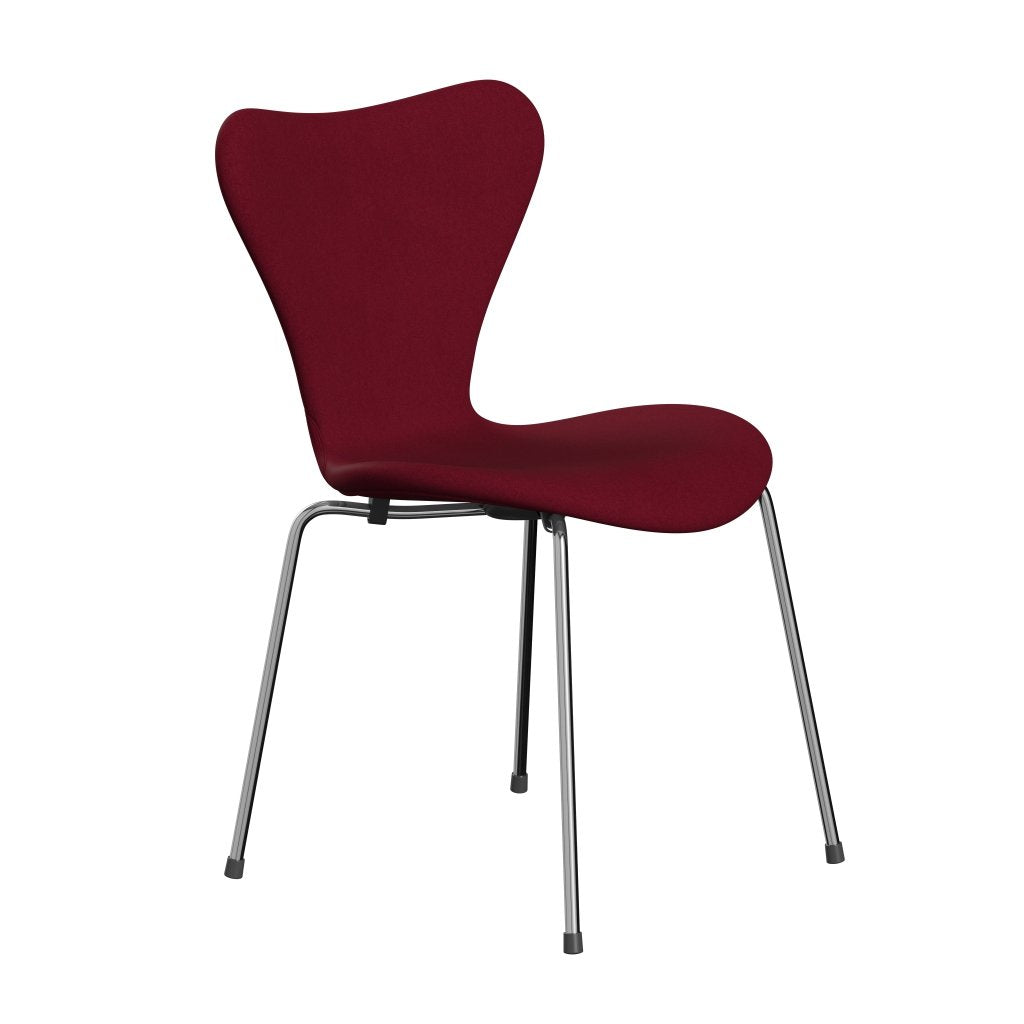 Fritz Hansen 3107 Stol Fuldpolstret, Forkromet Stål/Divina Klar Aubergine