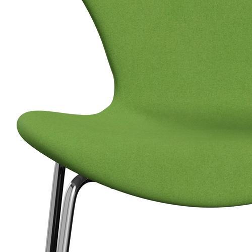 Fritz Hansen 3107 Stol Fuldpolstret, Forkromet Stål/Divina Lys Lime