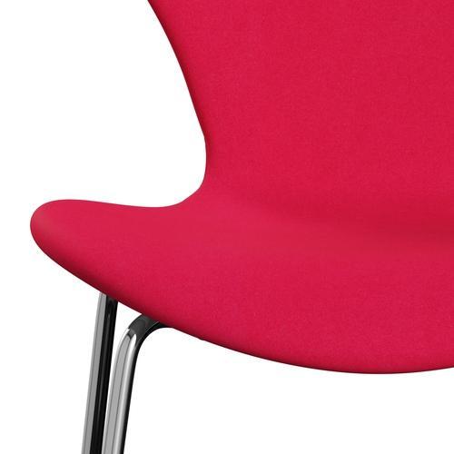 Fritz Hansen 3107 Stol Fuldpolstret, Forkromet Stål/Divina Lipstick Pink