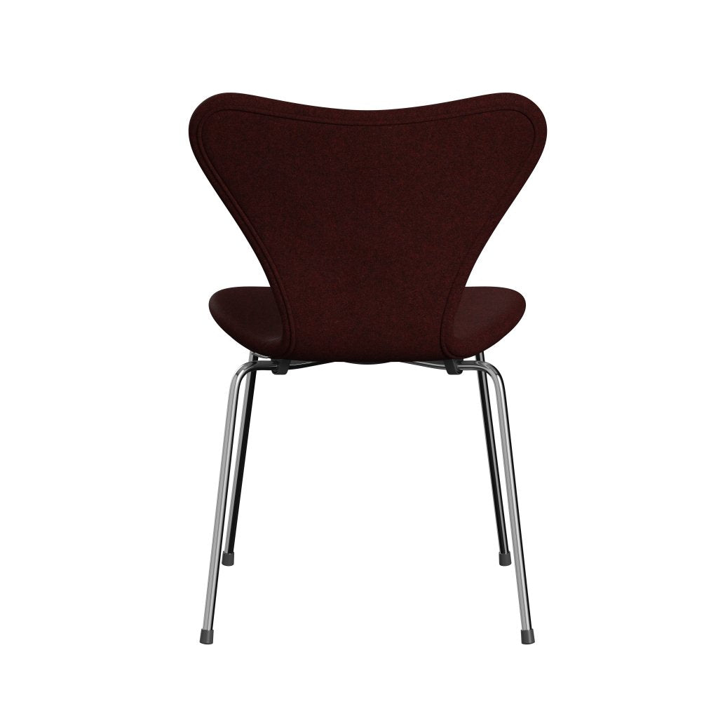 Fritz Hansen 3107 Stol Fuldpolstret, Forkromet Stål/Divina Melange Burgundy