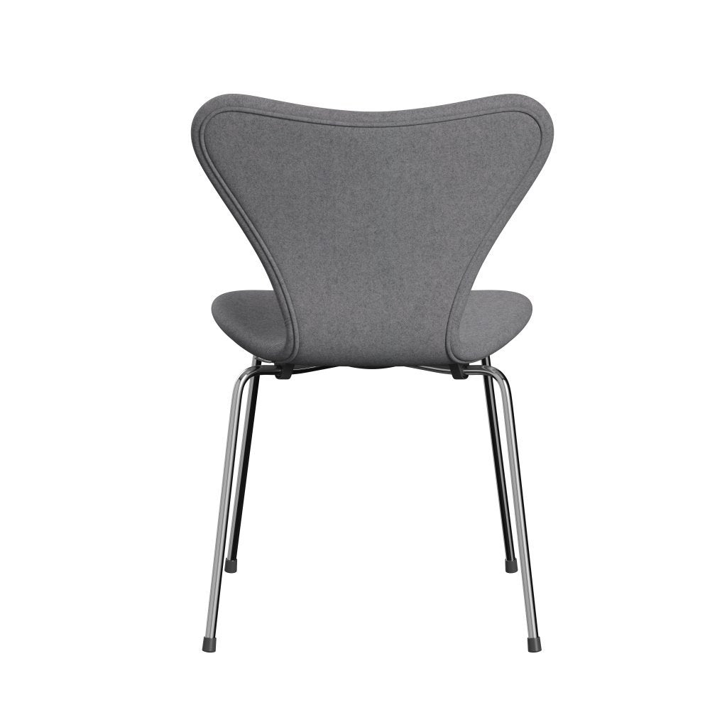 Fritz Hansen 3107 Stol Fuldpolstret, Forkromet Stål/Divina Melange Stone Grey