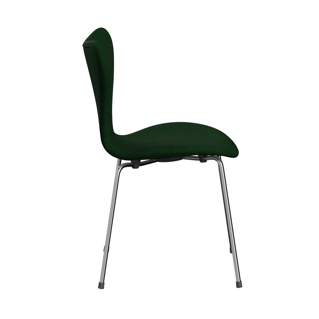 Fritz Hansen 3107 Stol Fuldpolstret, Forkromet Stål/Divina Melange Forrest Green