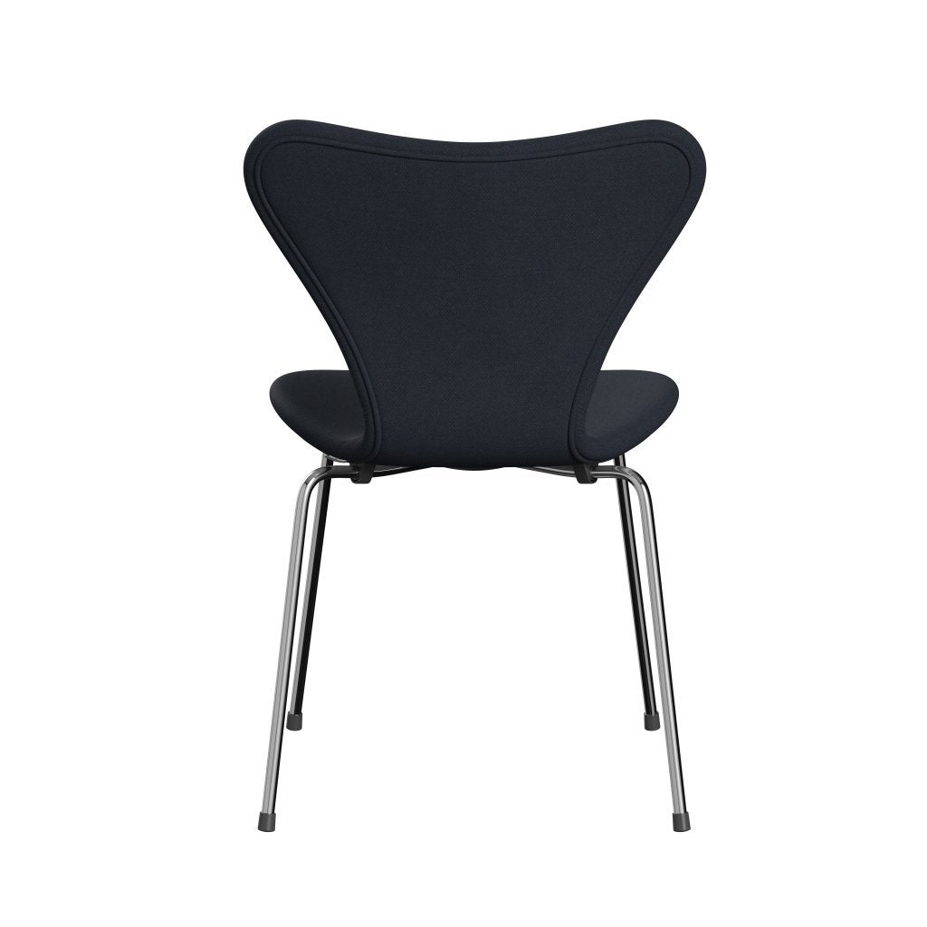 Fritz Hansen 3107 Stol Fuldpolstret, Forkromet Stål/Fiord Midnight Blue