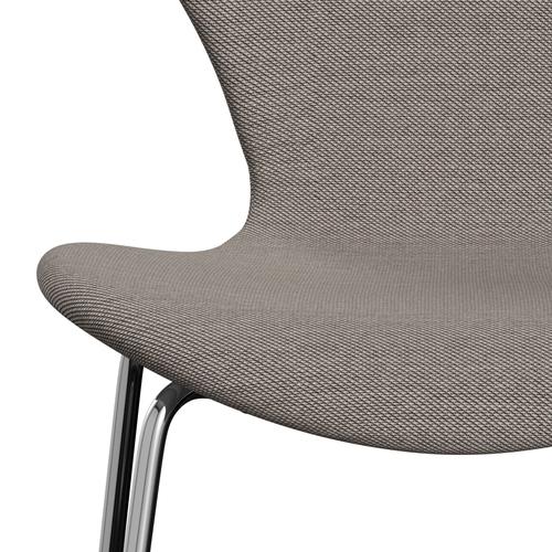 Fritz Hansen 3107 Stol Fuldpolstret, Forkromet Stål/Steelcut Trio Rosa/Hvid/Sort