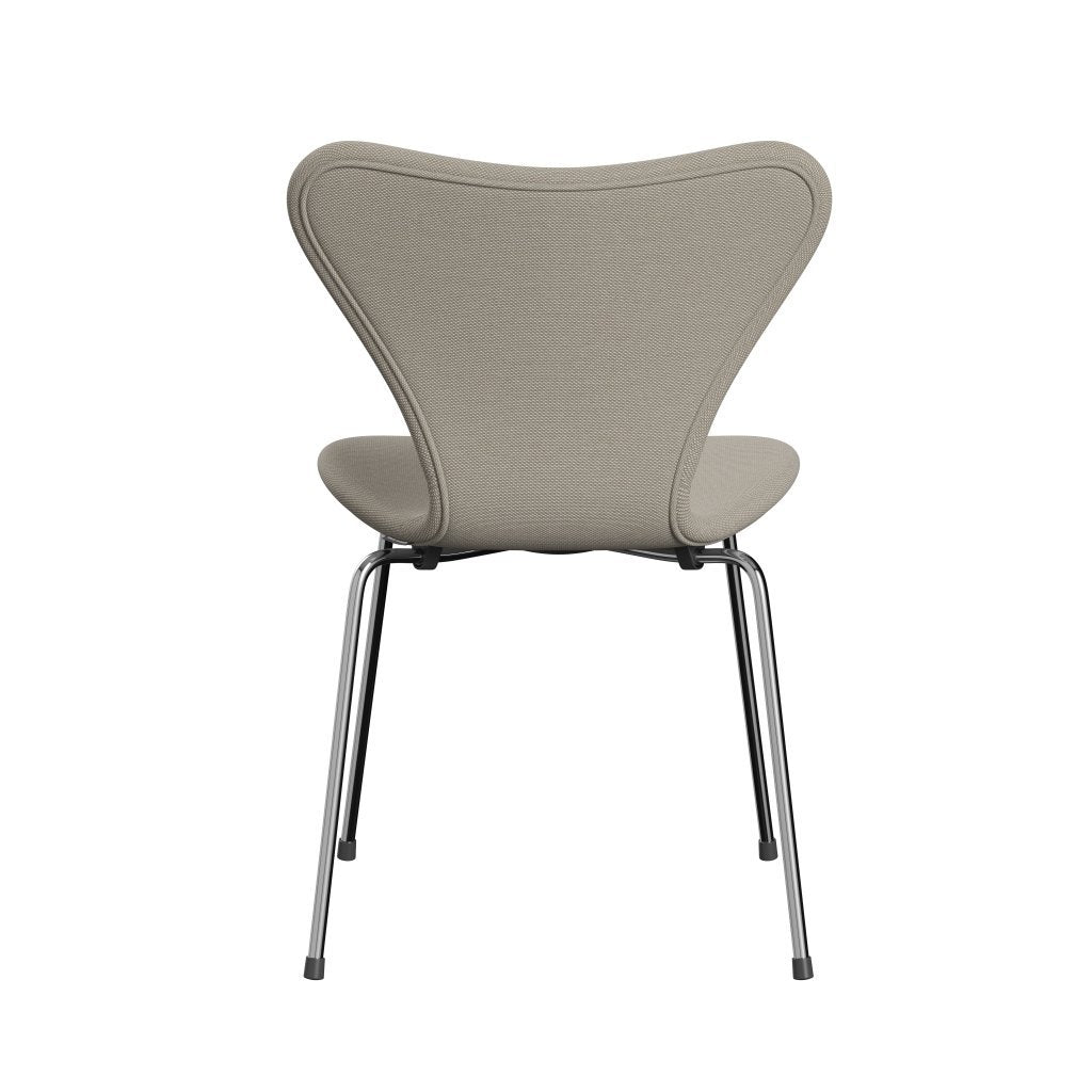 Fritz Hansen 3107 Stol Fuldpolstret, Forkromet Stål/Steelcut Trio Sand